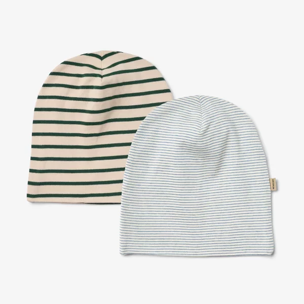 2 Hat Soft Aidan Blue Green Stripe