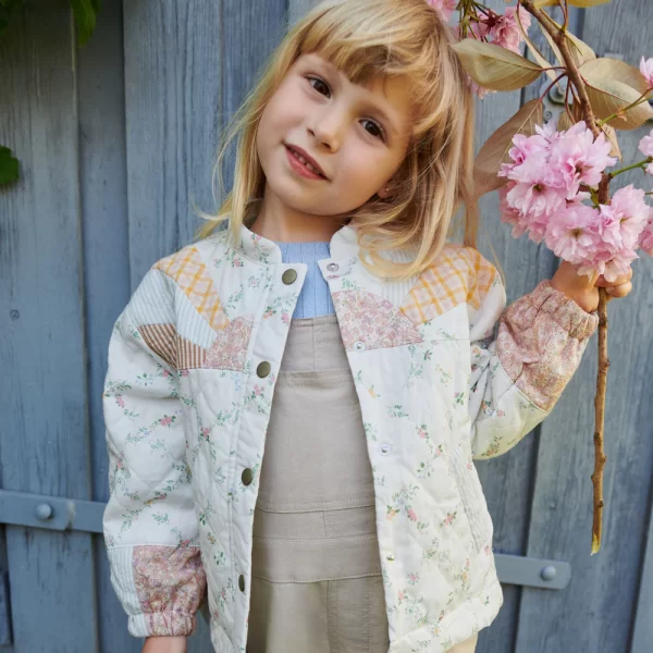 Quilt Jacket Inga Ivory Checked Flowers - Bilde 3